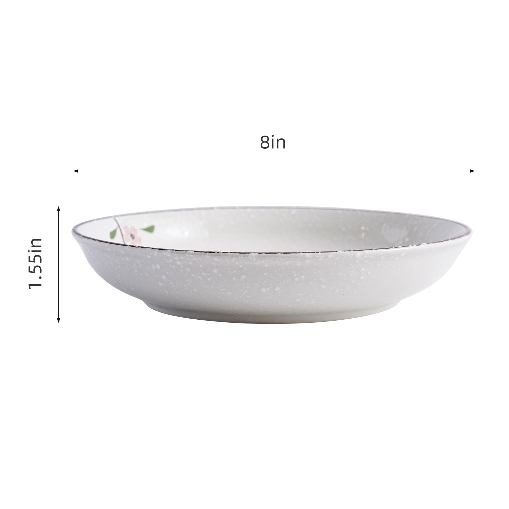 51193 - Pink Sakura 8" Diner Bowl, Shallow Bowl, Serving Plate, 24/Case