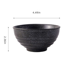 51064-Matte Black 8 OZ Ceramic Cereal Bowls,  Rice Bowls,Restaurant Serving Bowls-48/Case