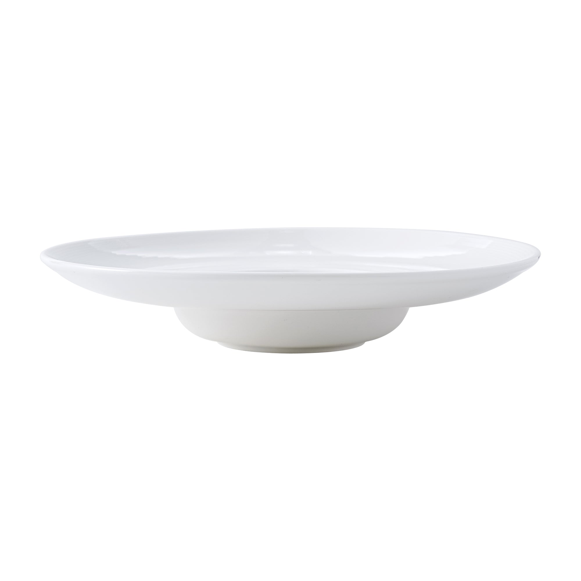 51132-Ceramic Pasta Bowl, White Shallow Bowl Plates, Rimmed Bowls with Rim 10"-12/Case