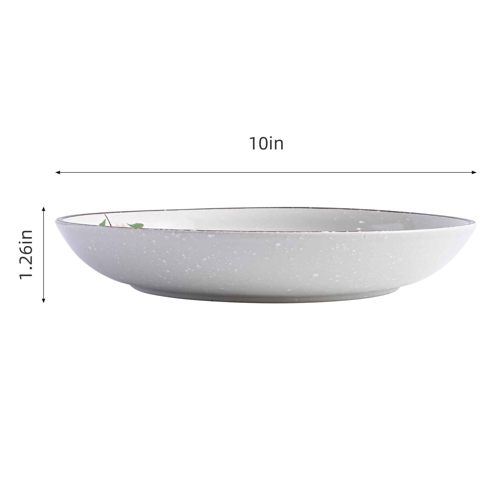 51195 - Pink Sakura 10" Diner Bowl, Shallow Bowl, Serving Plate, 12/Case