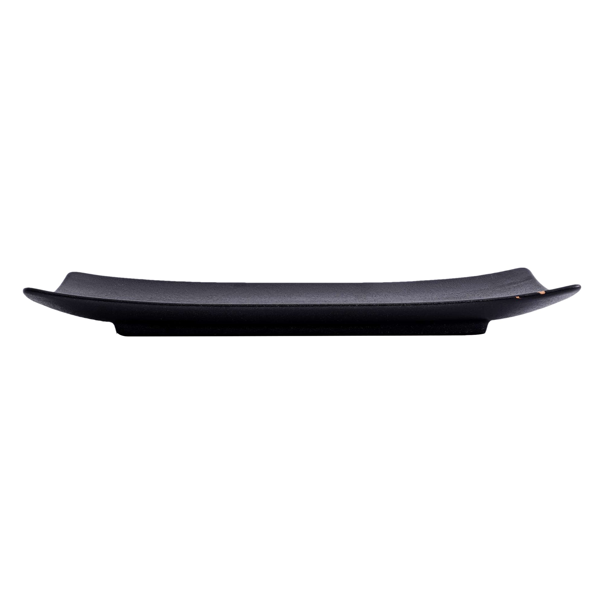 51228- Matte Black 14" Rectanglar Porcelain Flat Plate, Sushi Plate, 12/Case