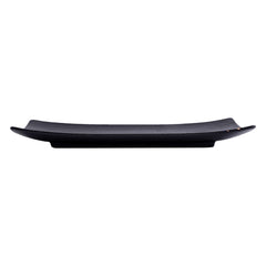 51228- Matte Black 14" Rectanglar Porcelain Flat Plate, Sushi Plate, 12/Case