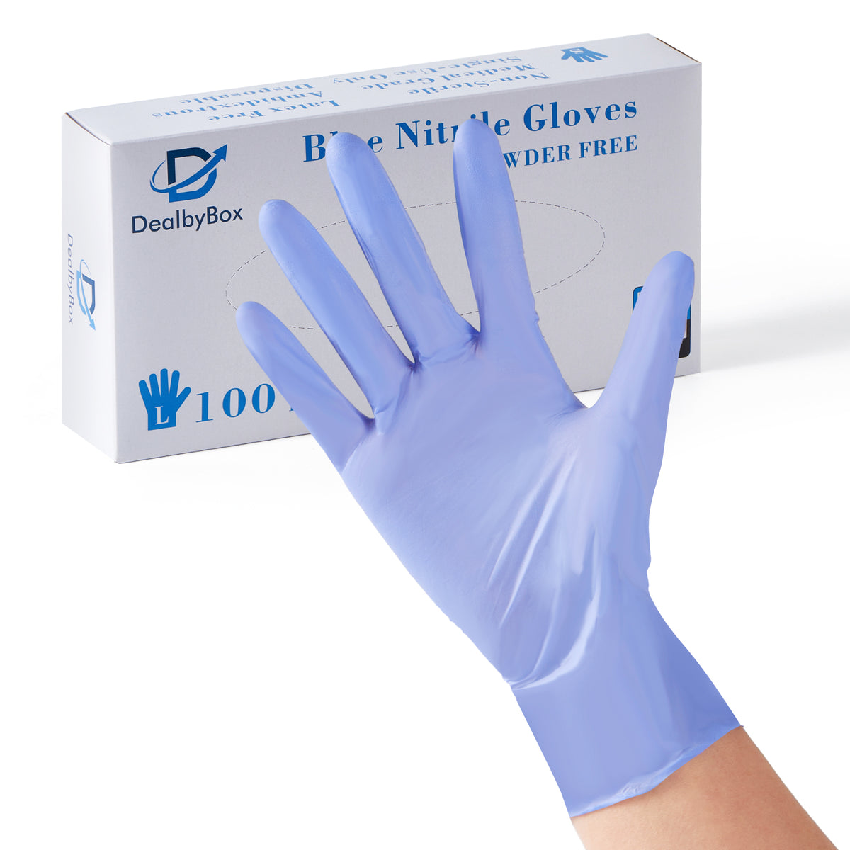 51005-Disposable Nitrile Gloves (Blue, Large)-1000pcs/Case