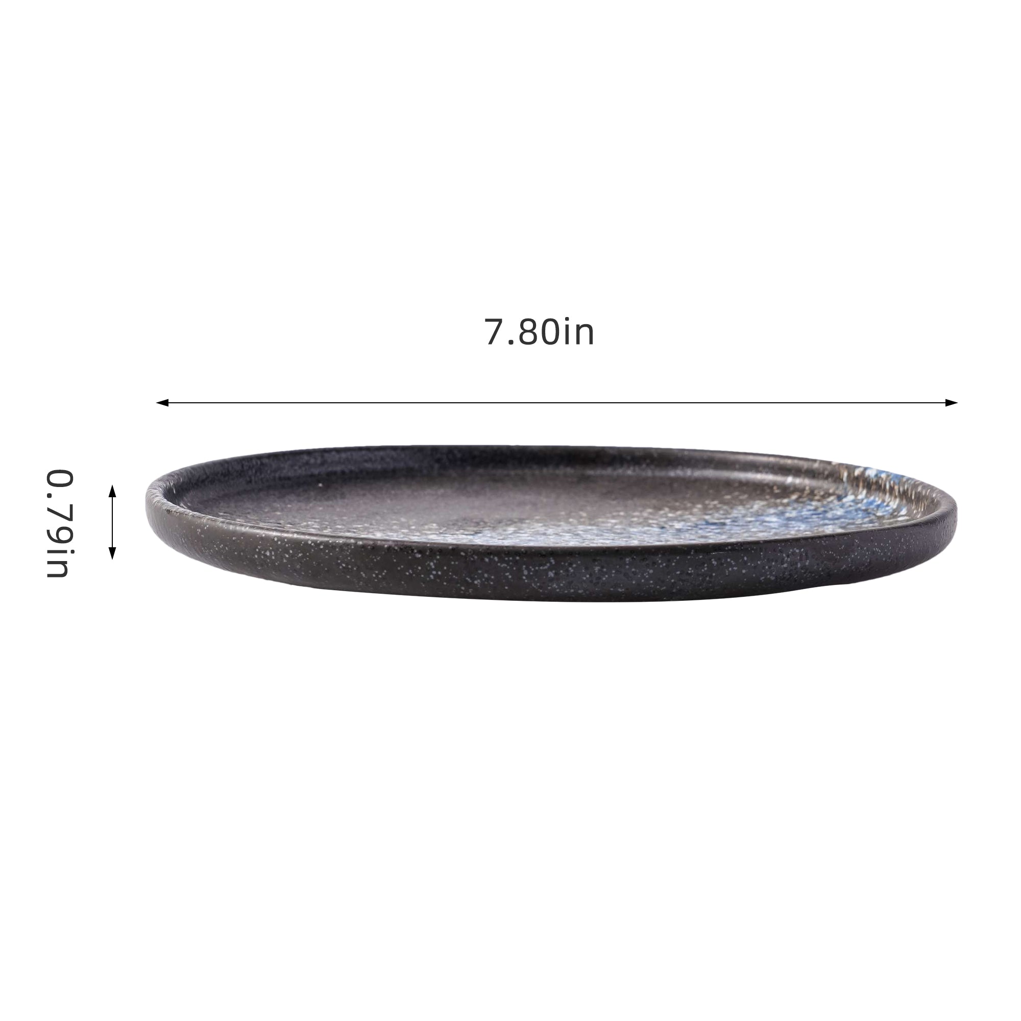 51058-7.8Inches Round Ceramic Flat Dinner Plate, High Edge Dish Set-24/Case