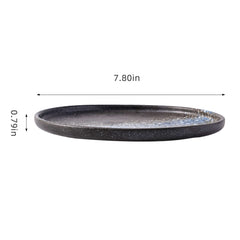51058-7.8Inches Round Ceramic Flat Dinner Plate, High Edge Dish Set-24/Case