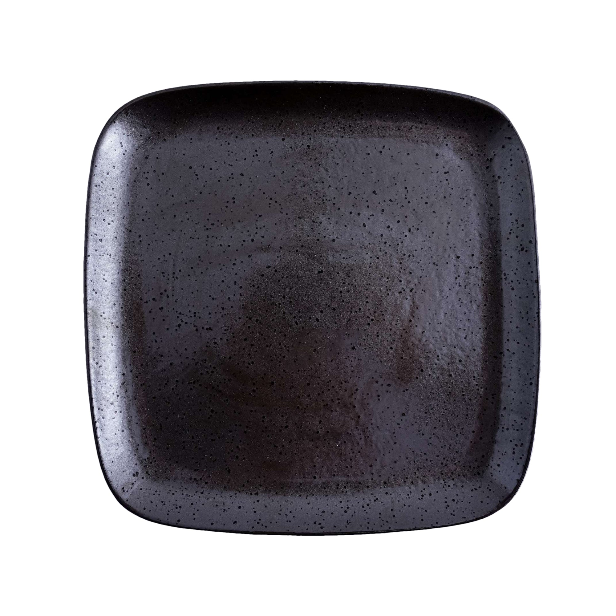 51198-Dark Brown 7.8" Square Porcelain Flat Plate, 24/Case