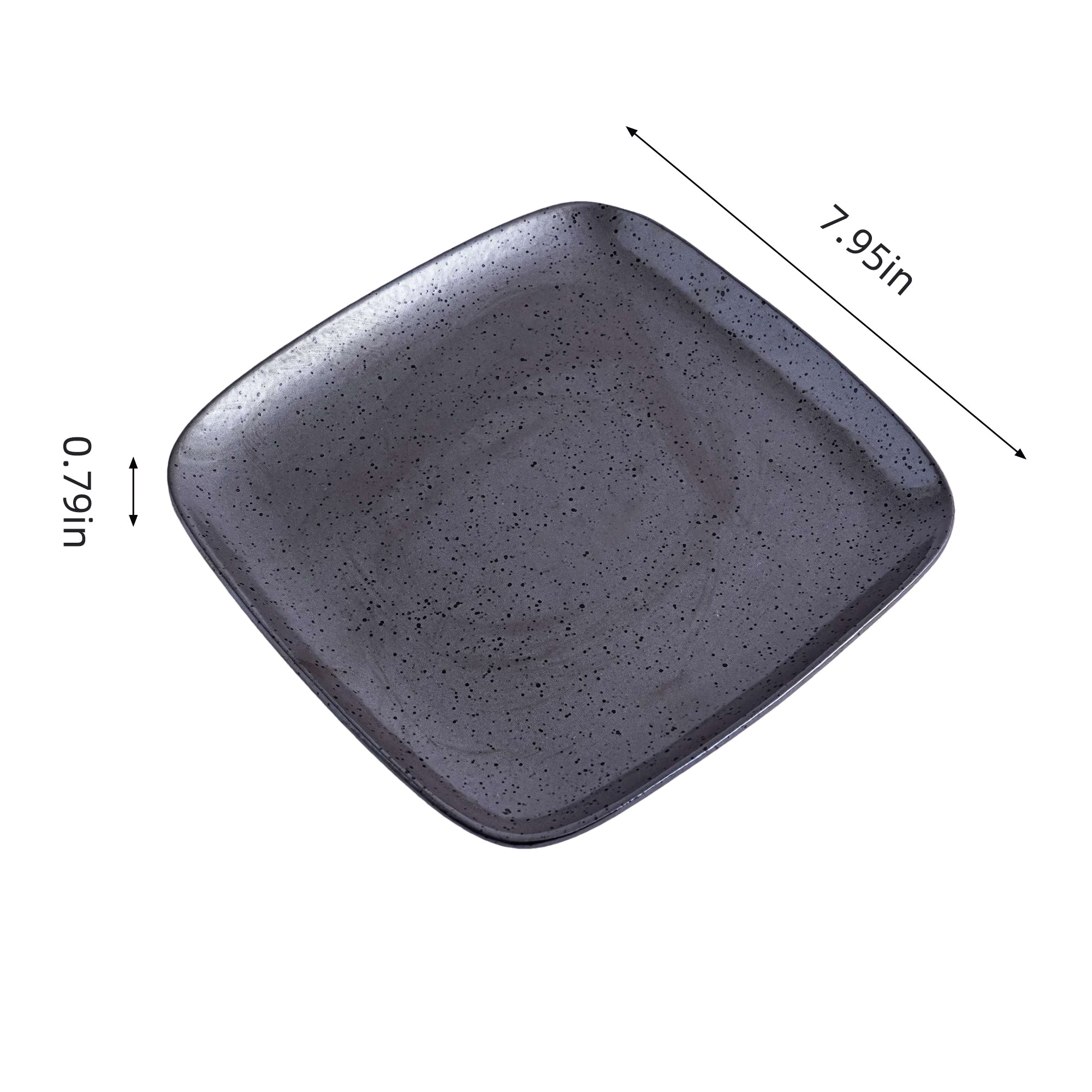 51198-Dark Brown 7.8" Square Porcelain Flat Plate, 24/Case