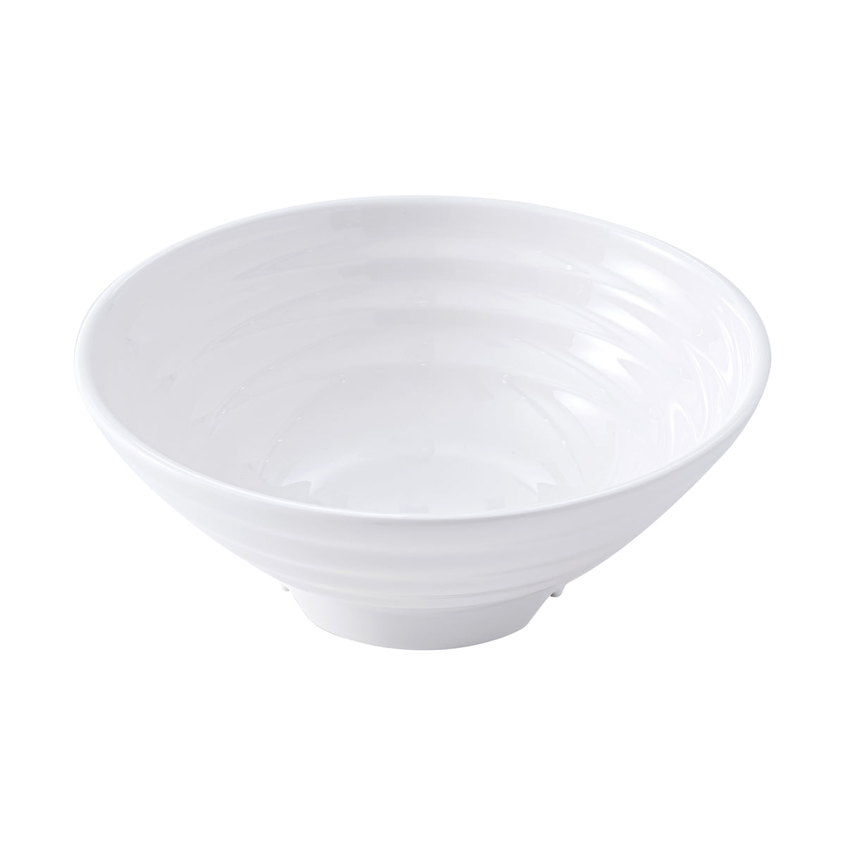 51144-V-Shape MELAMINE WHITE MATTE RIDGED NOODLE/RAMEN BOWL-20/Case