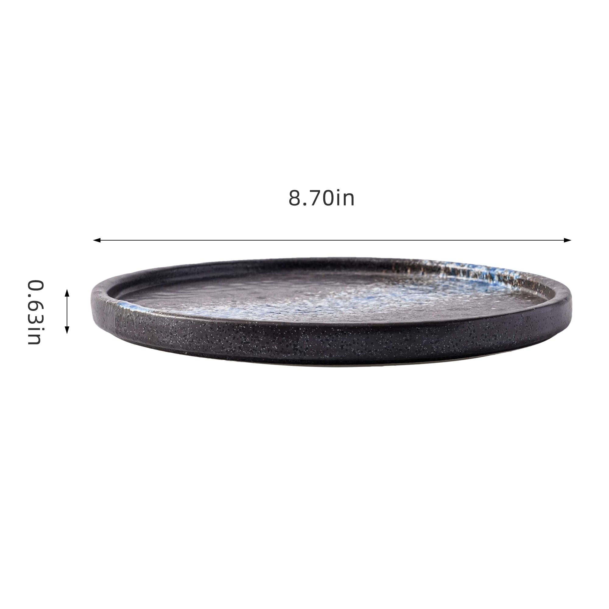 51057-8.7Inches Round Ceramic Flat Dinner Plate, High Edge Dish Set-18/Case