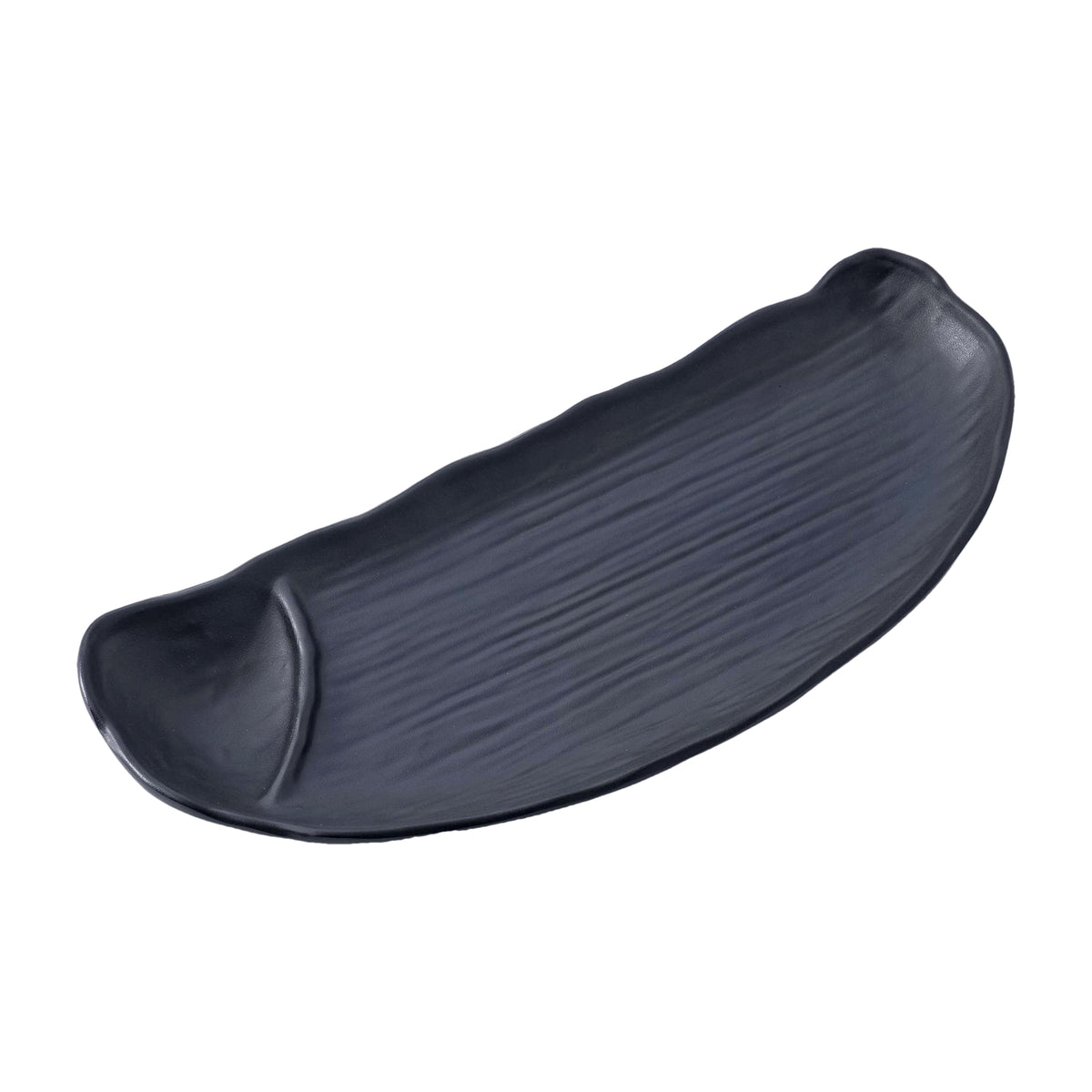 51097-Melamine Black Half-Moon Tray with sauce section,72/Case