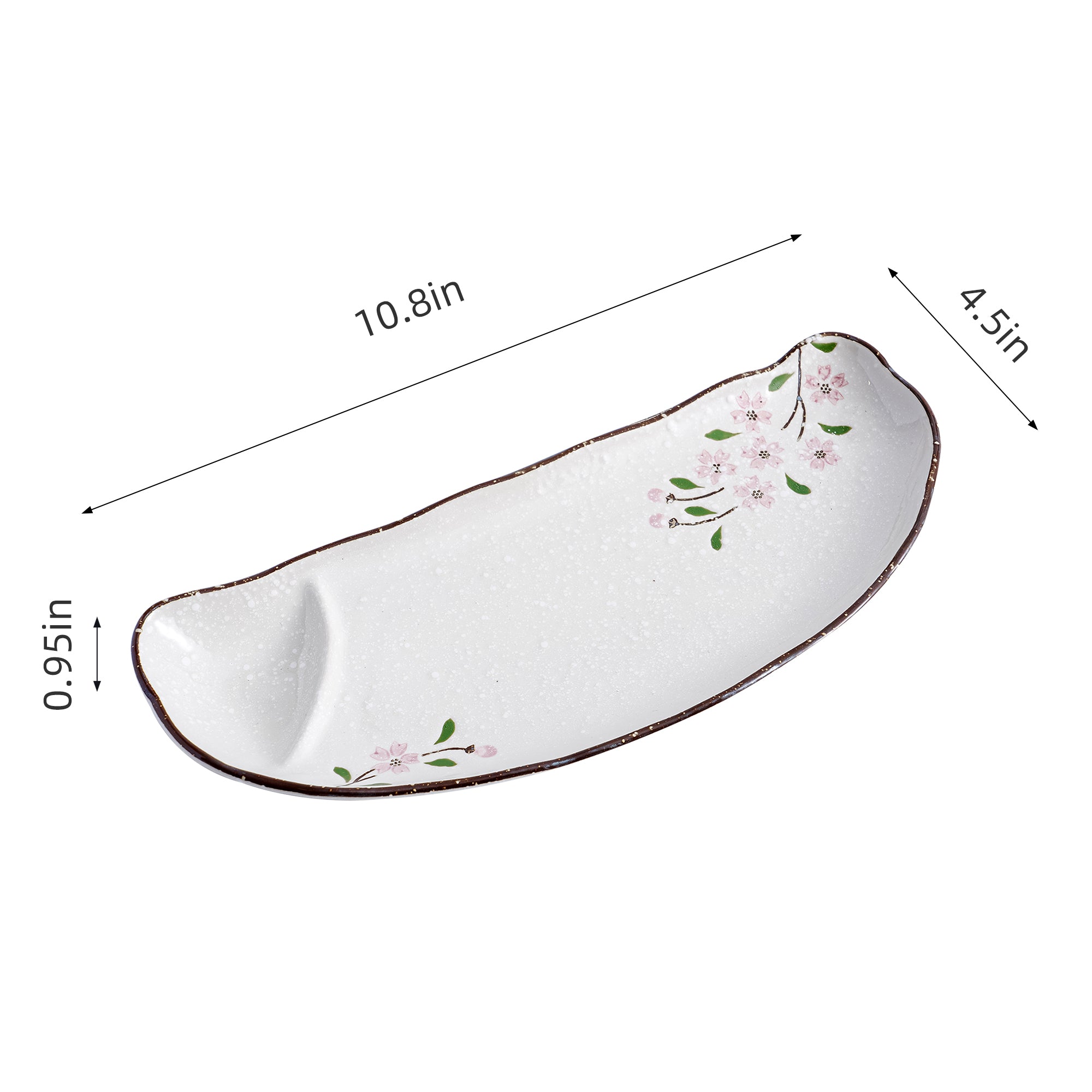 51182 - Pink Sakura 10.8" Porcelain Gyoza Dumpling Plate, 24/Case