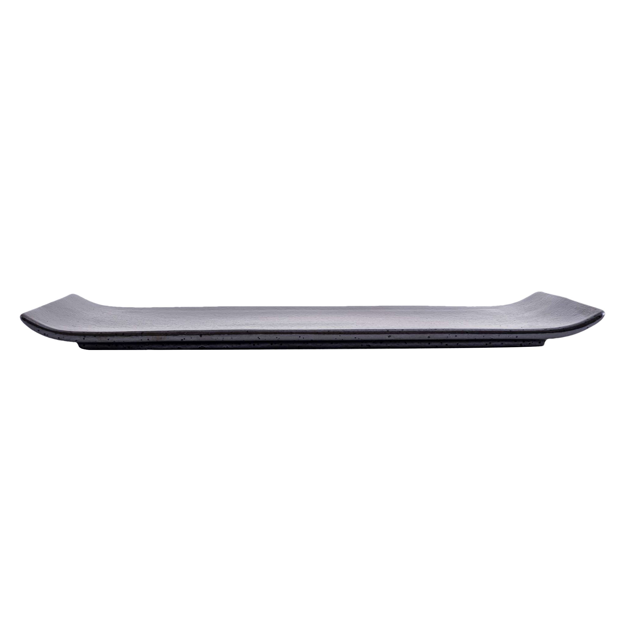 51207 Dark Brown 12" Rectanglar Porcelain Flat Plate, Sushi Plate, 16/Case