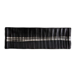 51053-Matte Black Ceramic Food Serving Platters (13 1/2 x 4 Inch Rectangle Plates)with Creative Elegant Design,16/Case