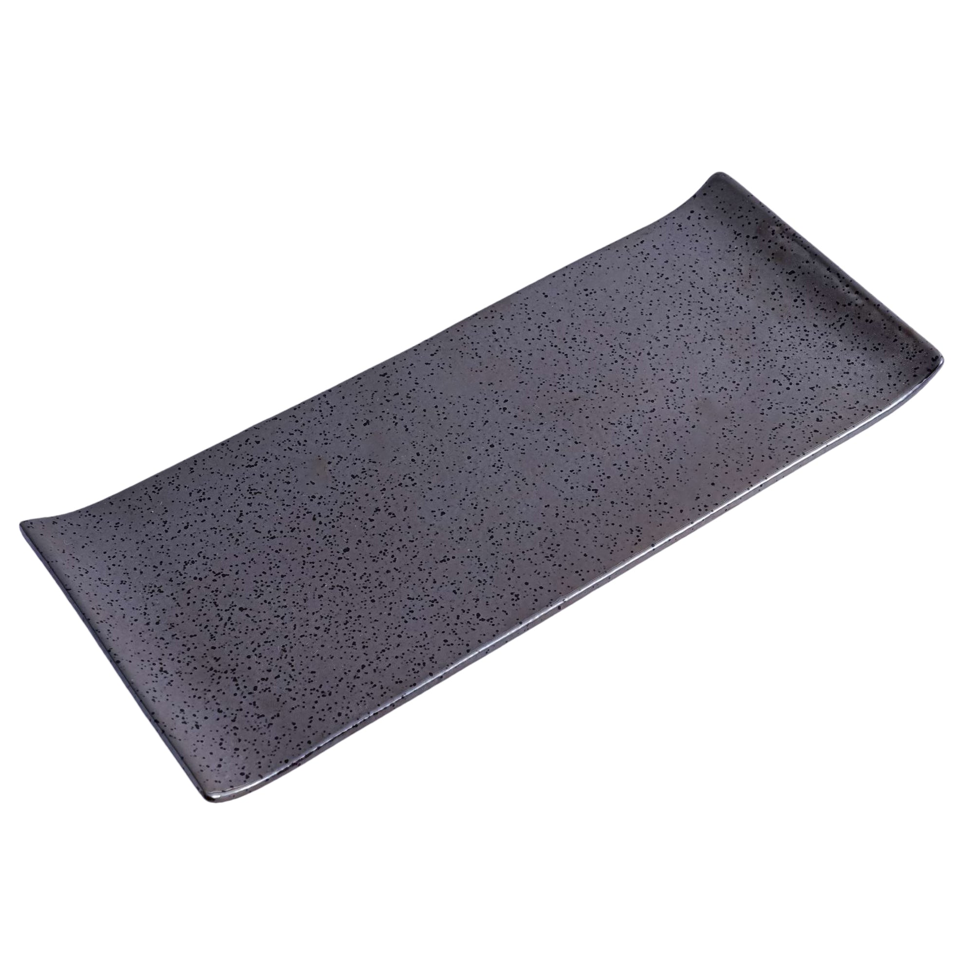 51208- Dark Brown 14" Rectanglar Porcelain Flat Plate, Sushi Plate, 12/Case