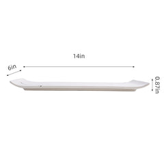 51242- White Sakura 14" Rectanglar Porcelain Flat Plate, Sushi Plate, 12/Case