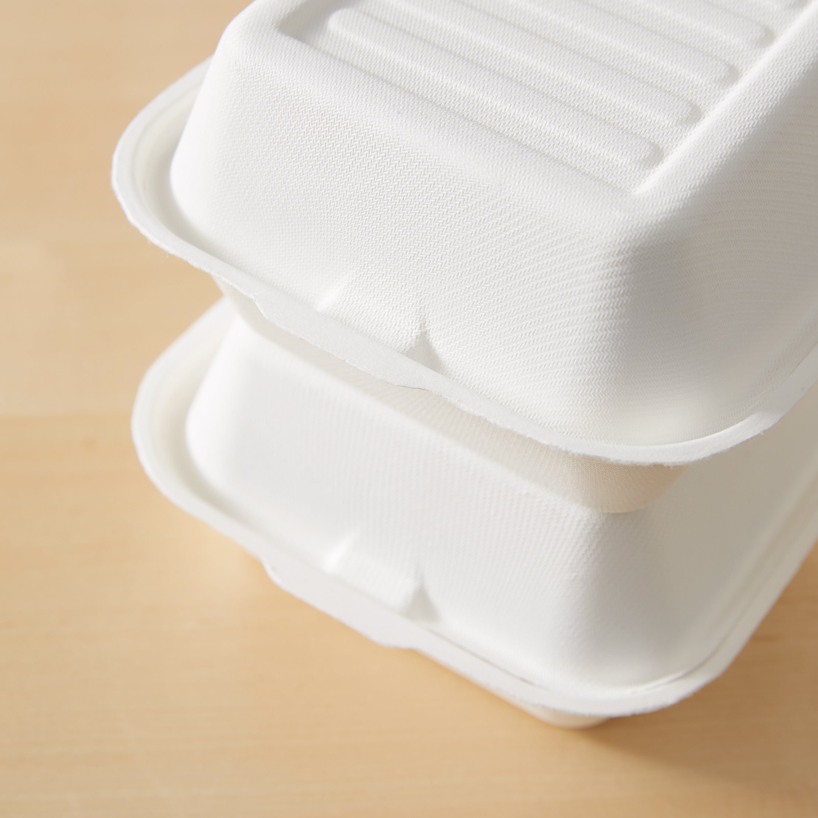 51437-500 Pack Natural Bagasse Fiber Disposable Food Storage Container