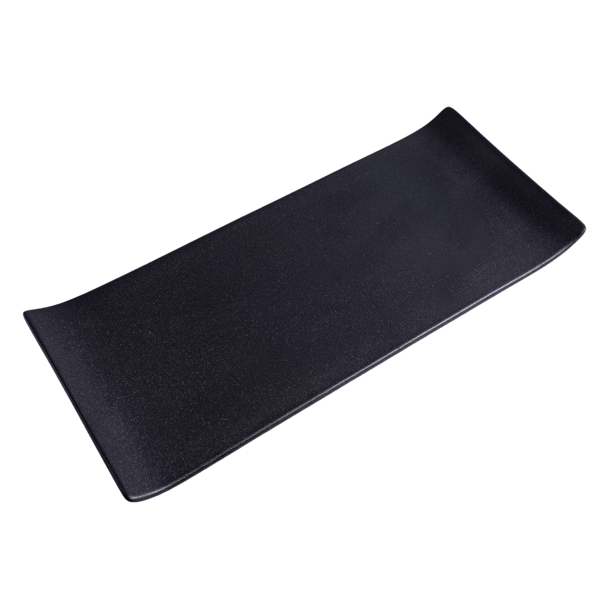 51230- Matte Black 14" Rectanglar Porcelain Flat Plate, Sushi Plate, 12/Case