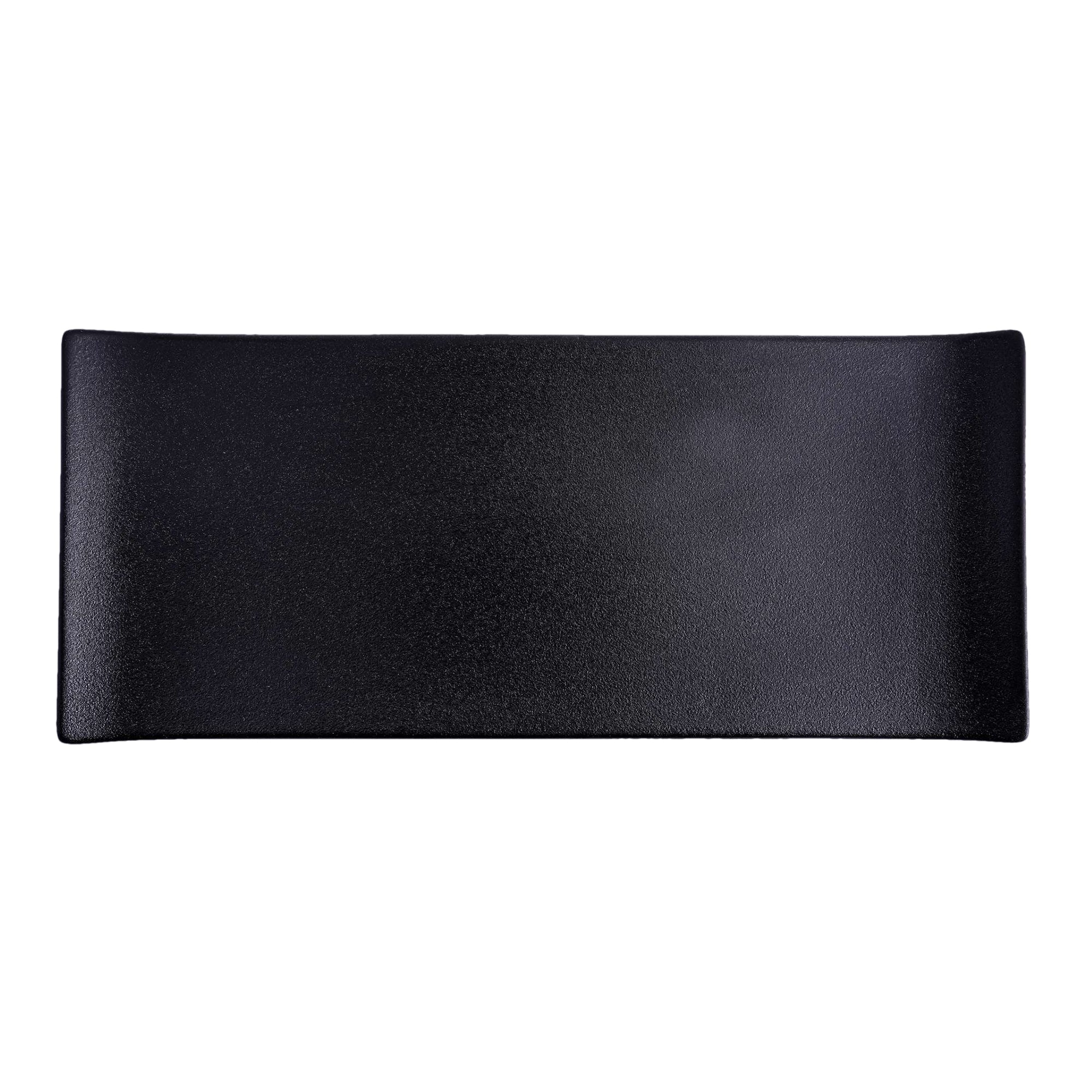 51230- Matte Black 14" Rectanglar Porcelain Flat Plate, Sushi Plate, 12/Case