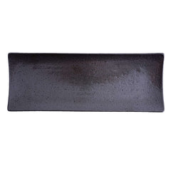 51202- Dark Brown 12" Rectanglar Porcelain Flat Plate, Sushi Plate, 16/Case