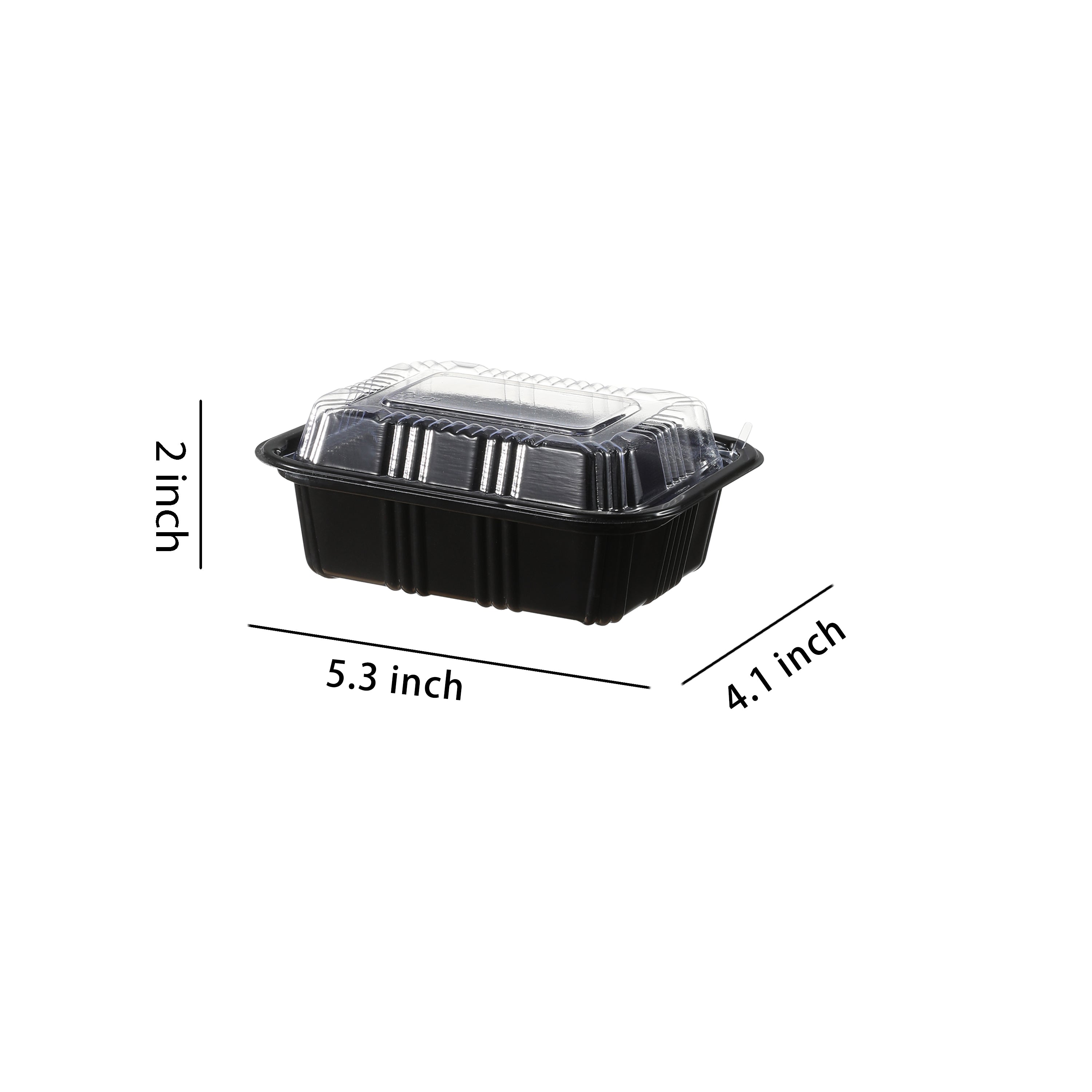 51425-Black Sushi Trays with Lids Plastic Sushi Containers Disposable Sushi Box(XS)