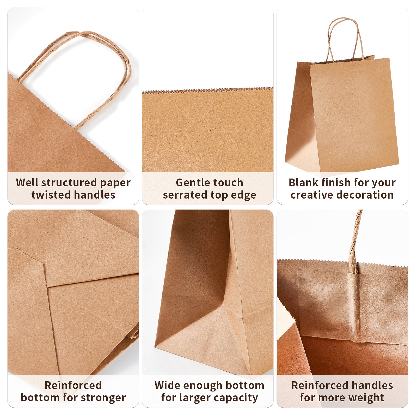 51364-Paper bag with Handle Bulk, Large, 200/Case