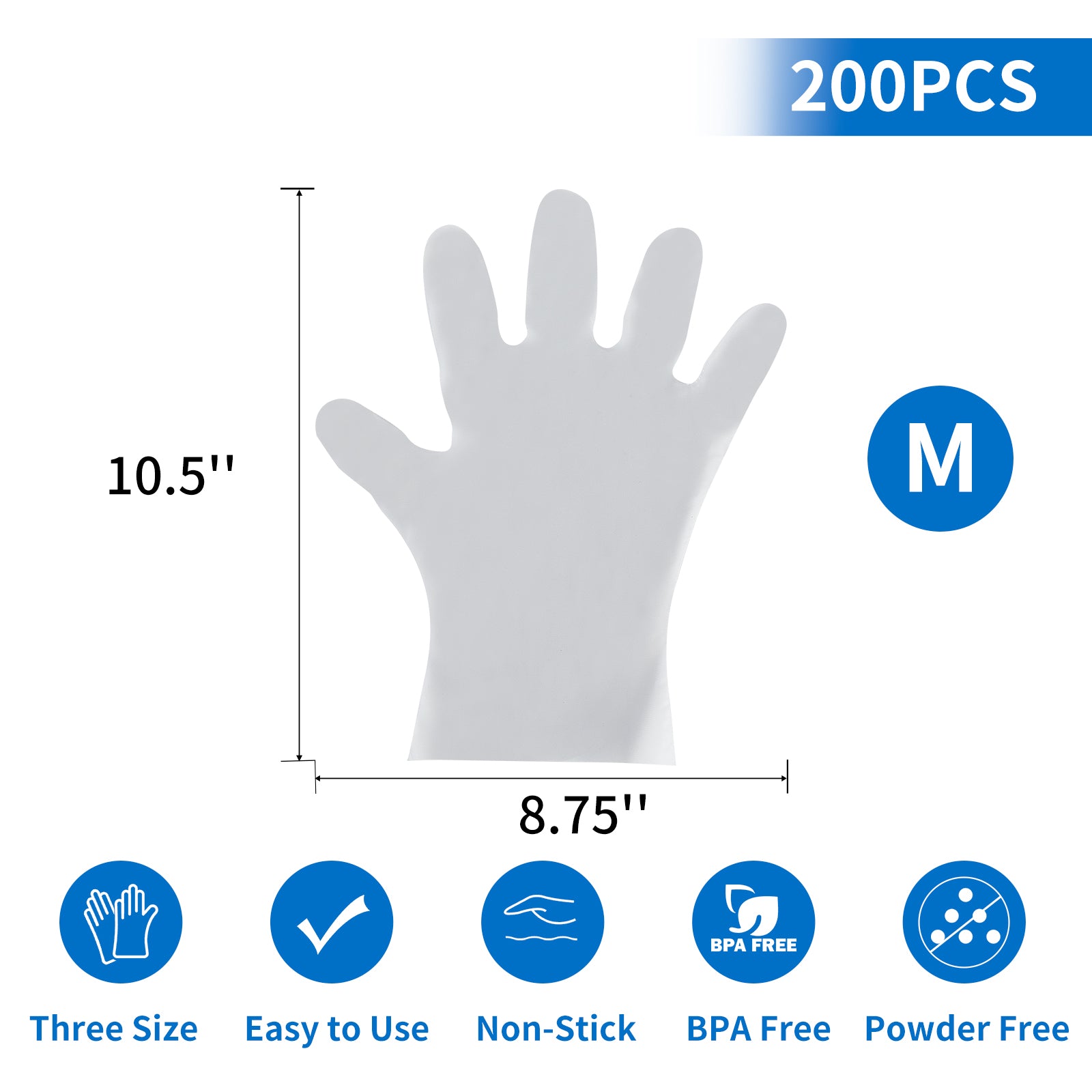 51021-Non-Stick Sushi Gloves (Medium)-2000pcs/Case-CPE01M – DealByBox